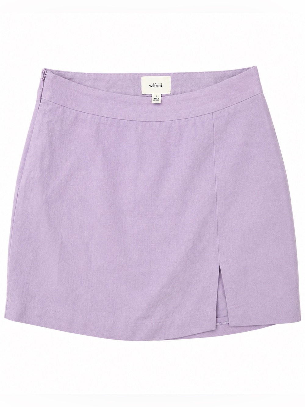 Wilfred Aritzia‎ Patio Linen Mini Skirt Pastel Purple Coquette Balletcore Sz 2